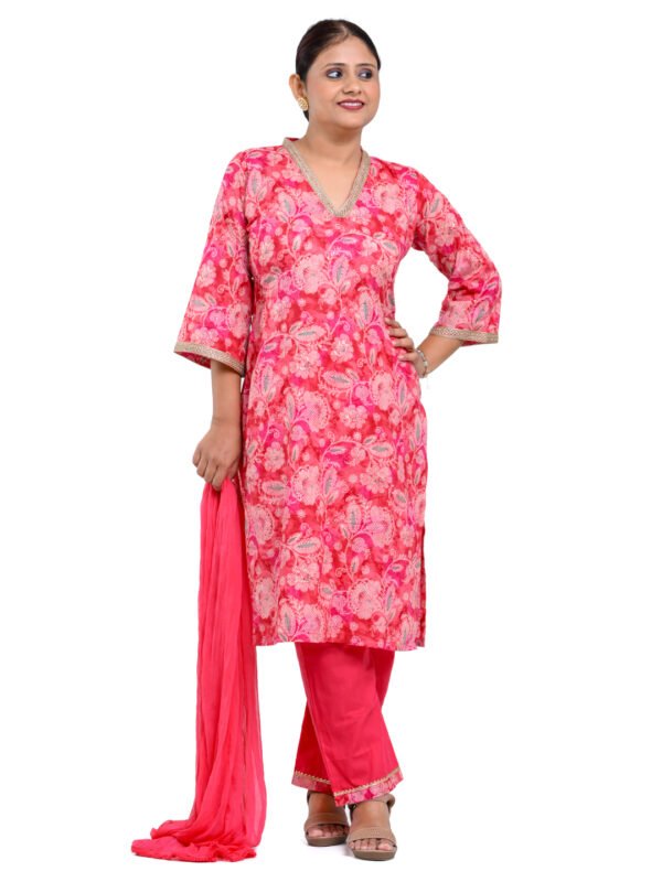 Premium Chhhabili Straight Cotton Suit Set