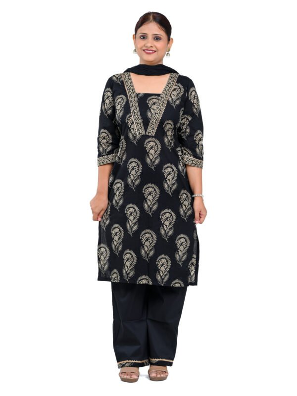 Classic Black Cotton Suit Set